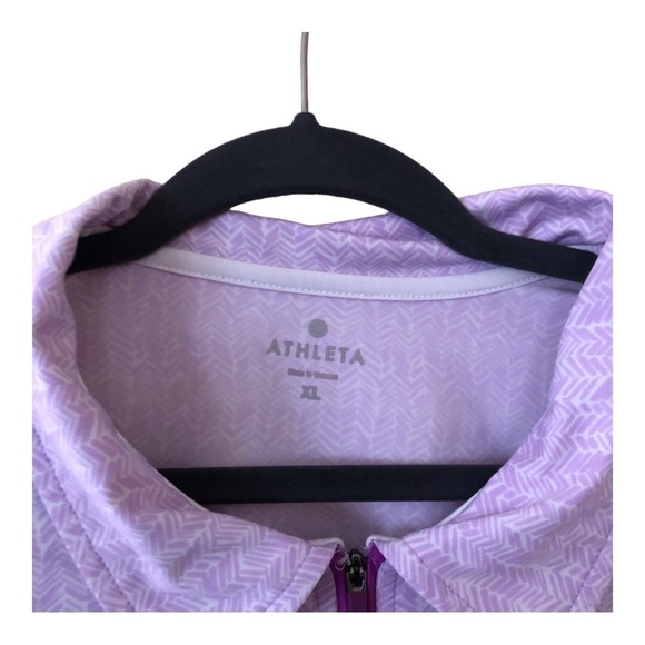 Athleta Gravity 1/2 Zip Hi Low Polo Golf Top Women's Size XL Light Purple - Picture 2 of 6